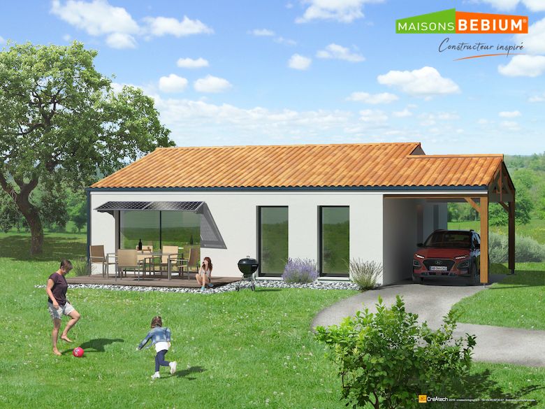 Plan maison 90 m2 Moderne & Bioclimatique Maisons Bebium